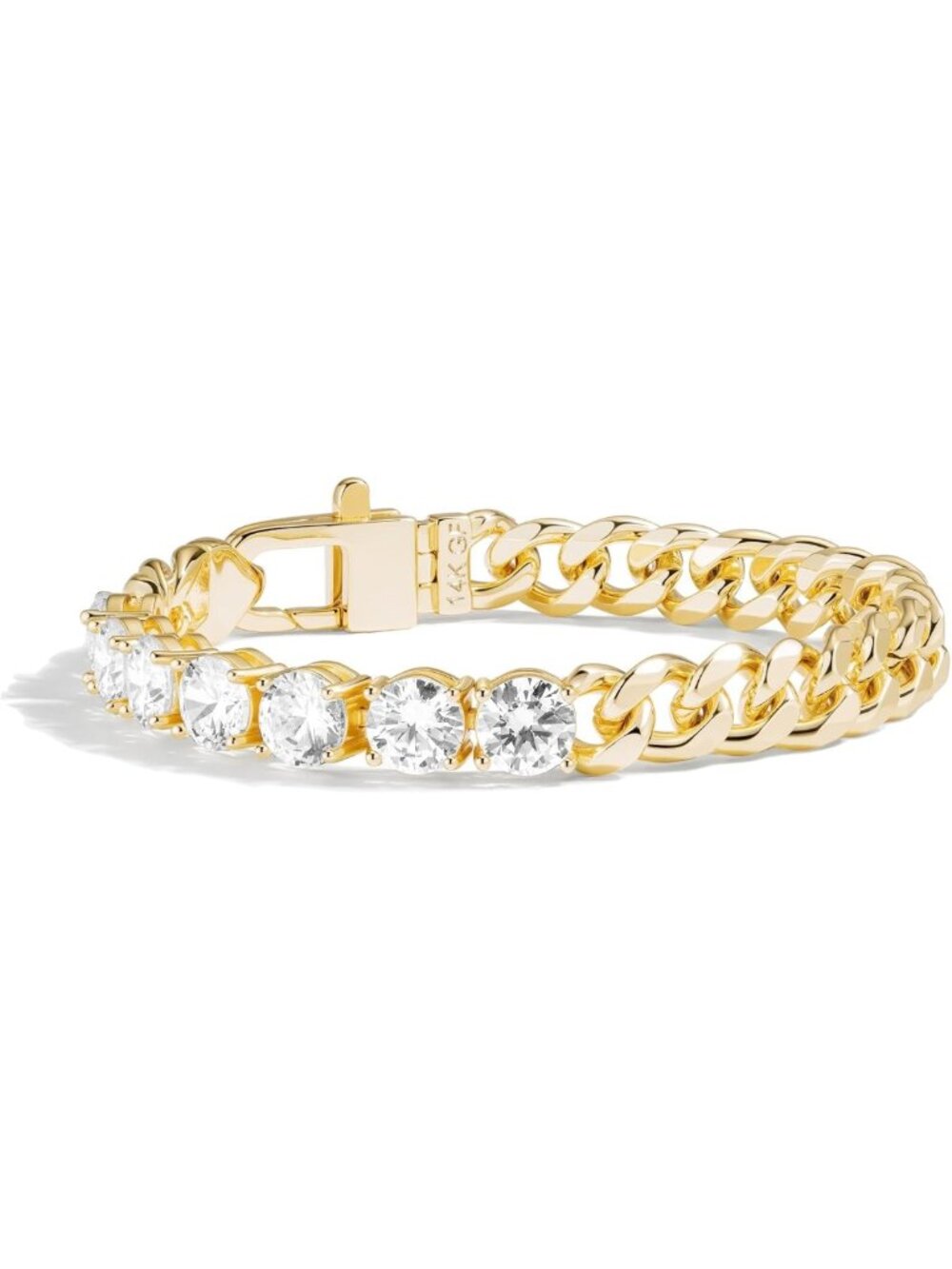 Stunning 14k Gold Filled Miami Cuban Link Bracelet for Women - Elegant Gold